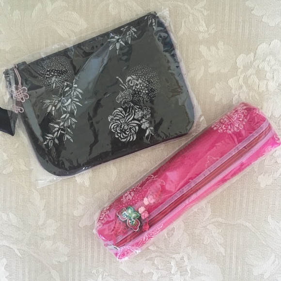 3/$20 Zippered Quilted Fabric Pouches Set of 2 - Picture 1 of 3